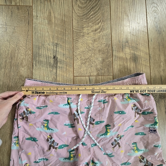 Party Pants Mens Xl Pink Surfing Print Swim Shorts - Picture 5 of 9